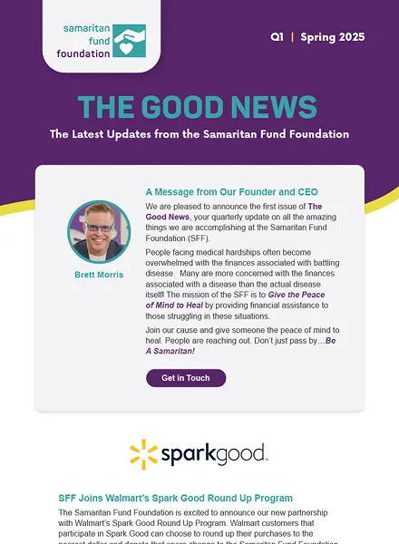 Example of the contents of the good news for spring 2025